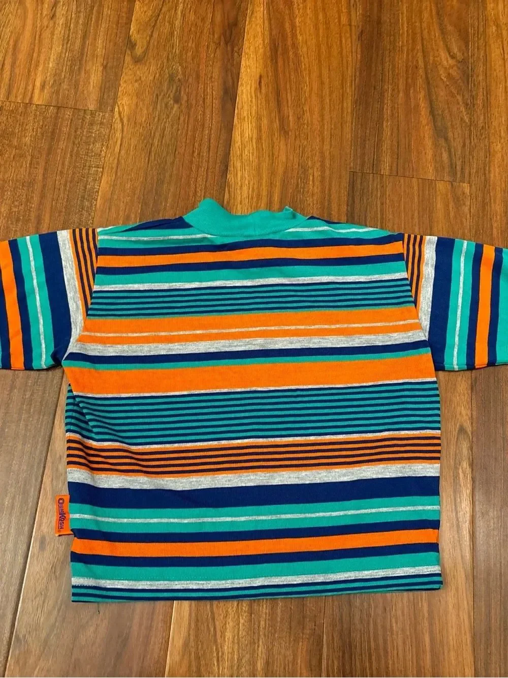 Osh Kosh B’Gosh vintage orange/green/blue/grey stripe long sleeve shirt